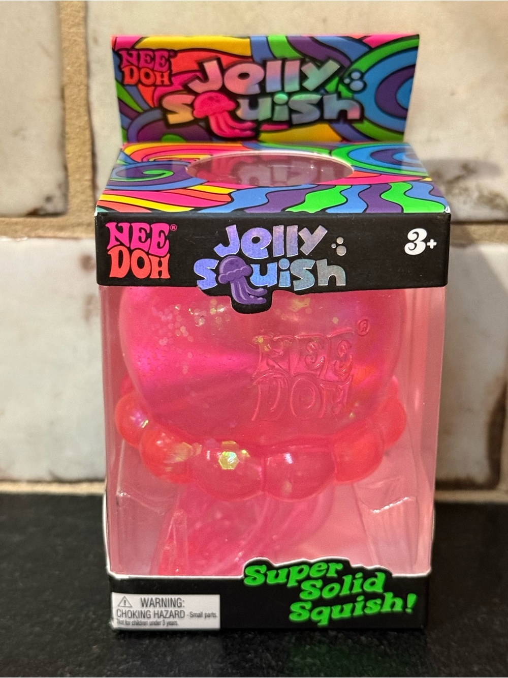NeeDoh Jelly Squish PINK Super Solid Jellyfish AUTHENTIC